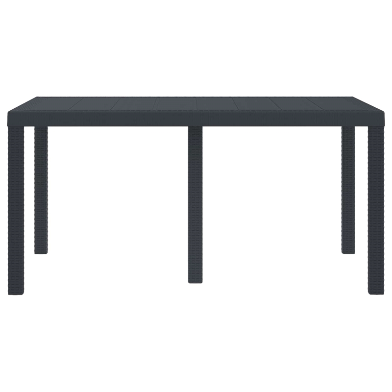 vidaXL Poly Rattan Garden Dining Table in Anthracite/Gray