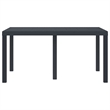 vidaXL Poly Rattan Garden Dining Table in Anthracite/Gray