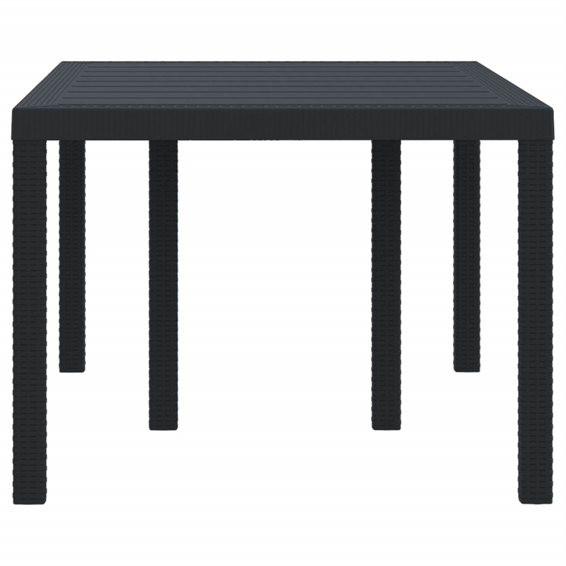 vidaXL Poly Rattan Garden Dining Table in Anthracite/Gray