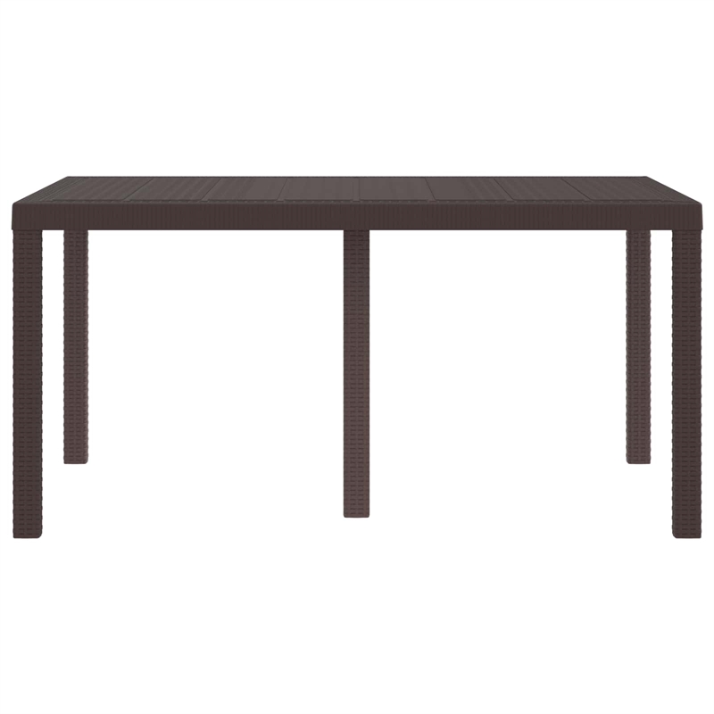 vidaXL Poly Rattan Garden Dining Table in Brown