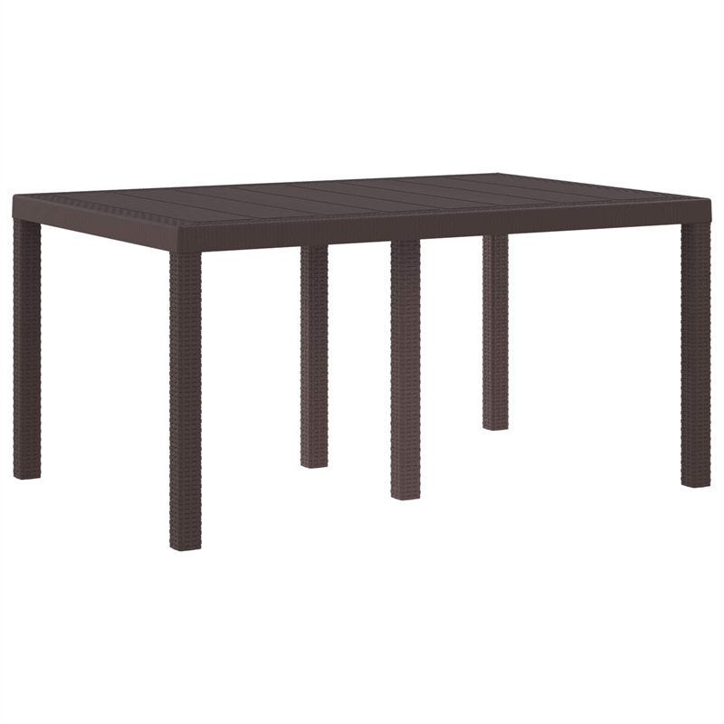 vidaXL Poly Rattan Garden Dining Table in Brown
