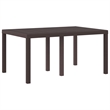 vidaXL Poly Rattan Garden Dining Table in Brown