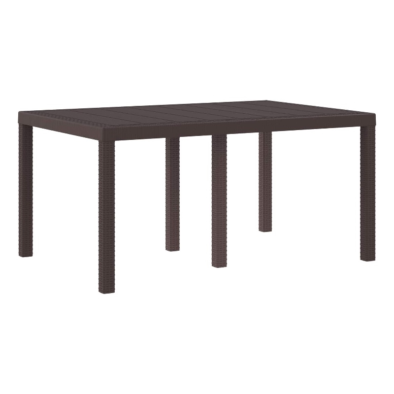 vidaXL Poly Rattan Garden Dining Table in Brown