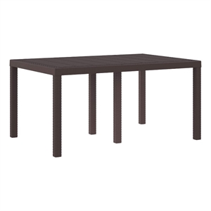 vidaXL Poly Rattan Garden Dining Table in Brown