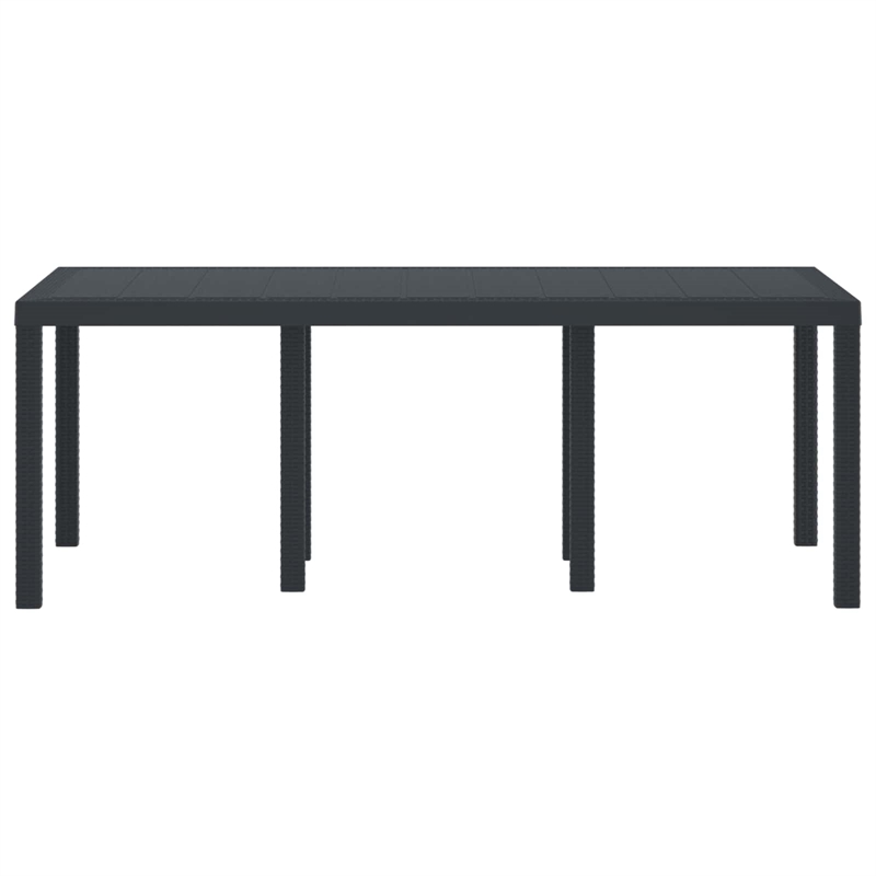 vidaXL Poly Rattan Garden Dining Table in Anthracite/Gray