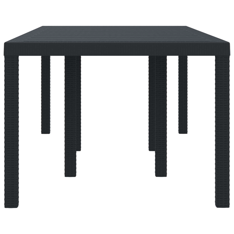 vidaXL Poly Rattan Garden Dining Table in Anthracite/Gray