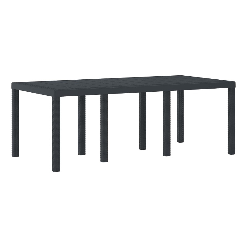 vidaXL Poly Rattan Garden Dining Table in Anthracite/Gray
