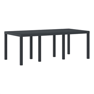 vidaXL Poly Rattan Garden Dining Table in Anthracite/Gray