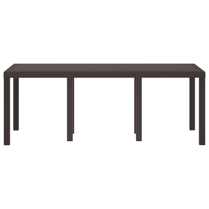vidaXL Poly Rattan Garden Dining Table in Brown
