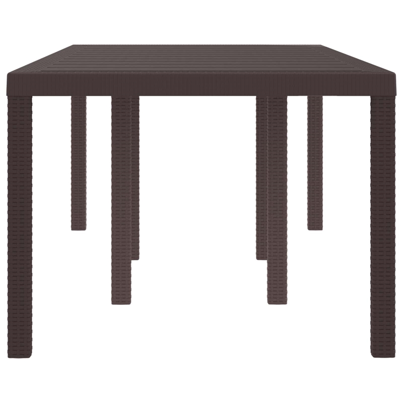 vidaXL Poly Rattan Garden Dining Table in Brown