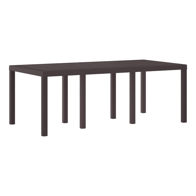 vidaXL Poly Rattan Garden Dining Table in Brown