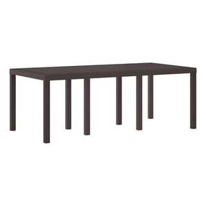 vidaXL Poly Rattan Garden Dining Table in Brown