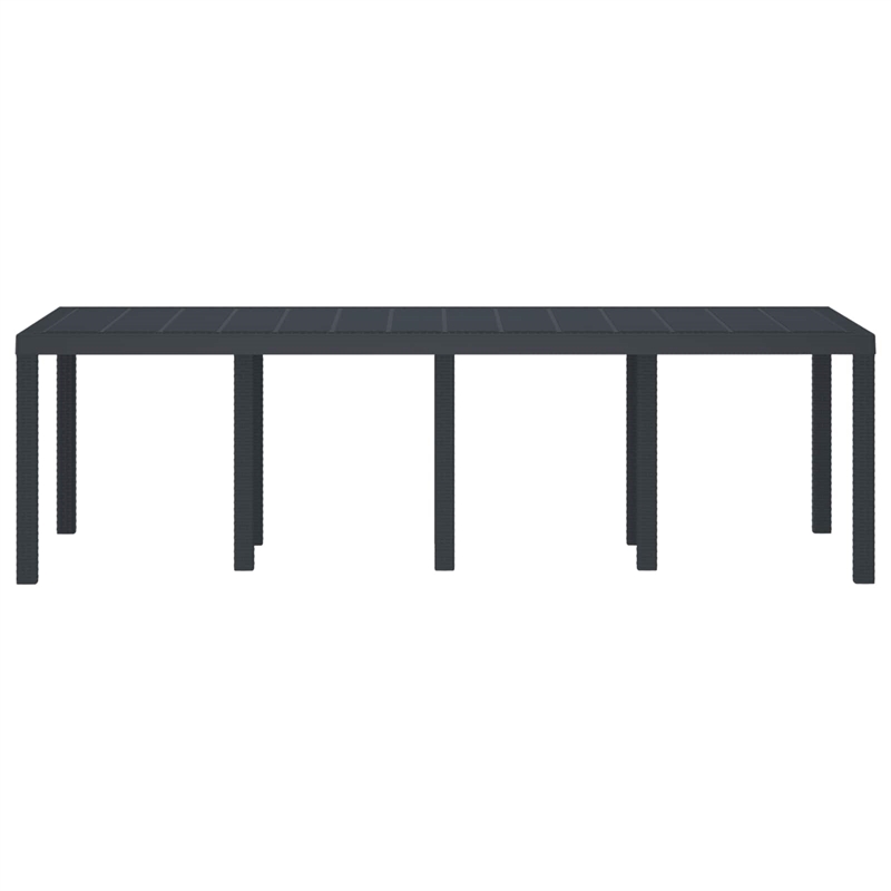 vidaXL Poly Rattan Garden Dining Table in Anthracite/Gray