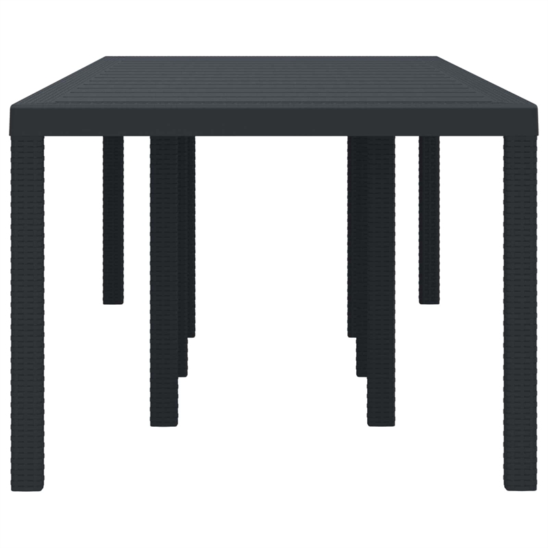 vidaXL Poly Rattan Garden Dining Table in Anthracite/Gray