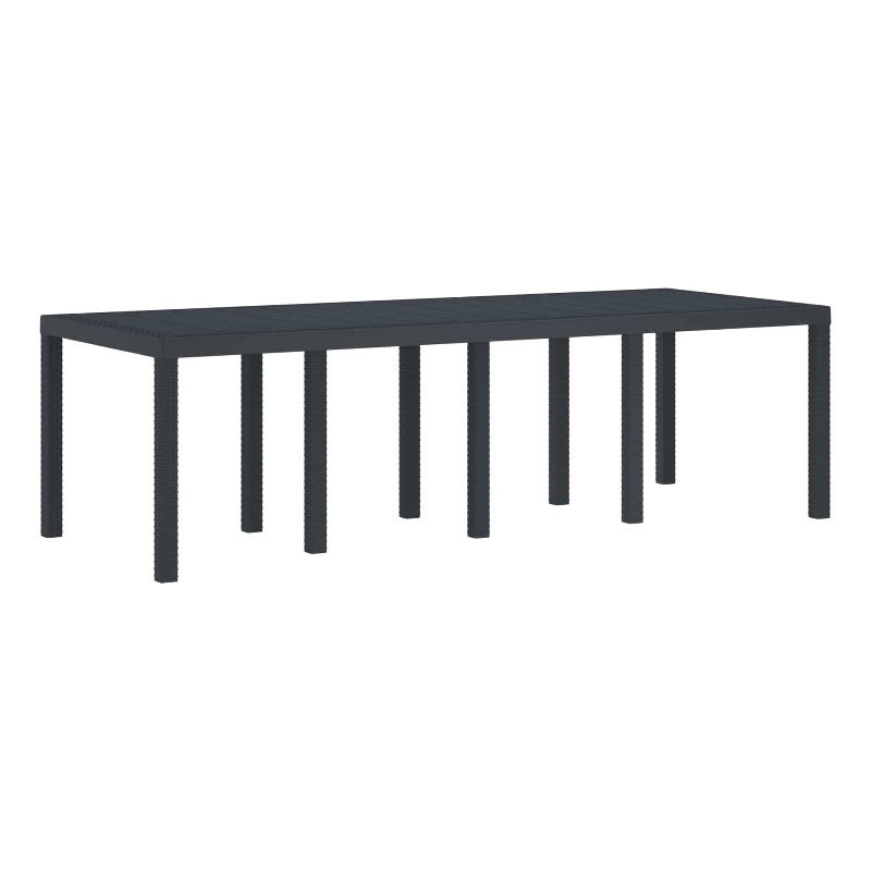 vidaXL Poly Rattan Garden Dining Table in Anthracite/Gray