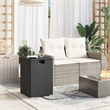 vidaXL PE Rattan with Powder Coated Steel Propane Tank Cover Table in Brown