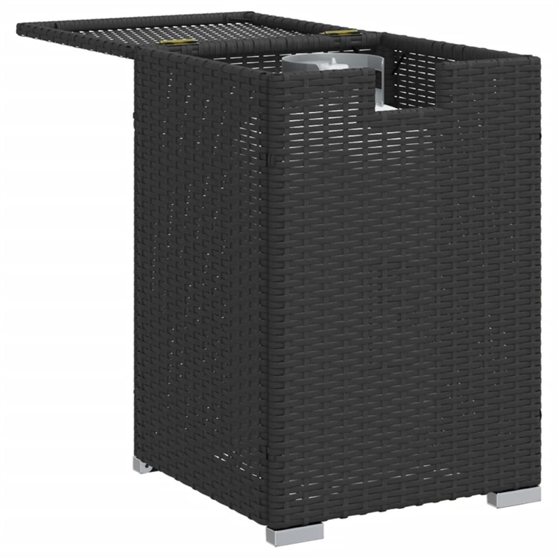 vidaXL PE Rattan with Powder Coated Steel Propane Tank Cover Table in Brown