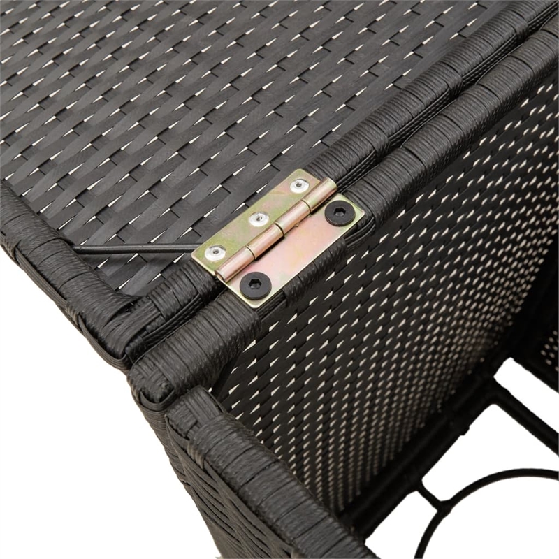 vidaXL PE Rattan with Powder Coated Steel Propane Tank Cover Table in Brown