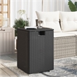 vidaXL PE Rattan with Powder Coated Steel Propane Tank Cover Table in Brown
