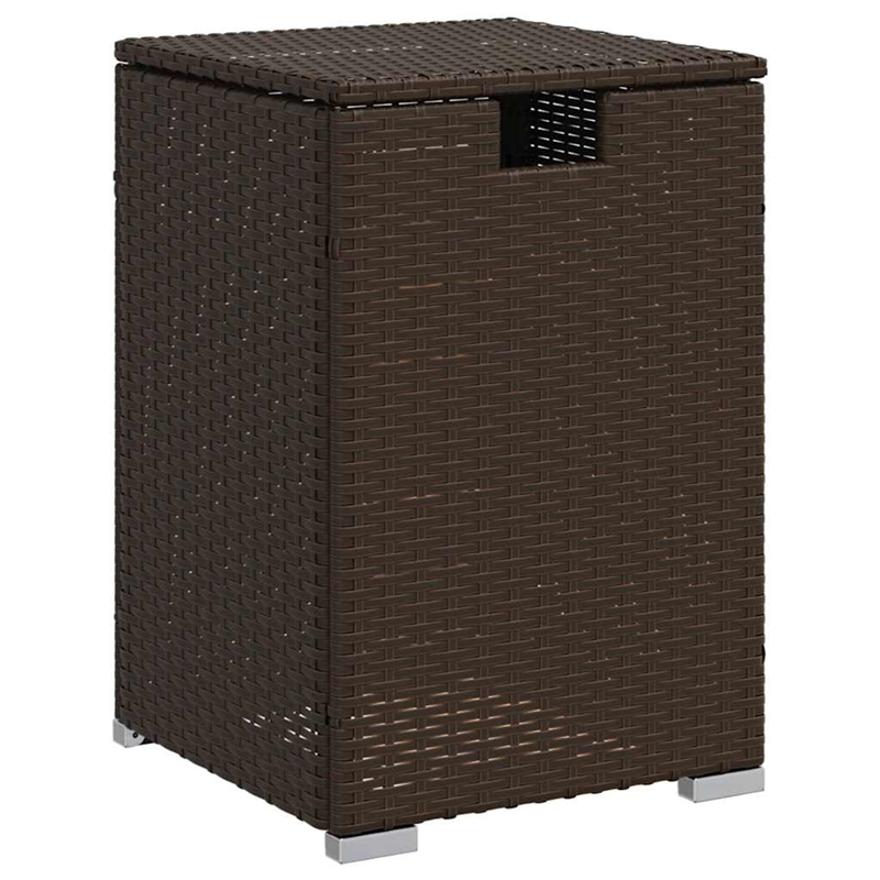 vidaXL PE Rattan with Powder Coated Steel Propane Tank Cover Table in Gray