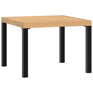 vidaXL Powder Coated Steel Garden Coffee Table in Black and Brown