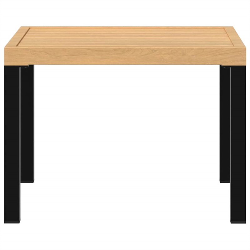 vidaXL Powder Coated Steel Garden Coffee Table in Black and Brown