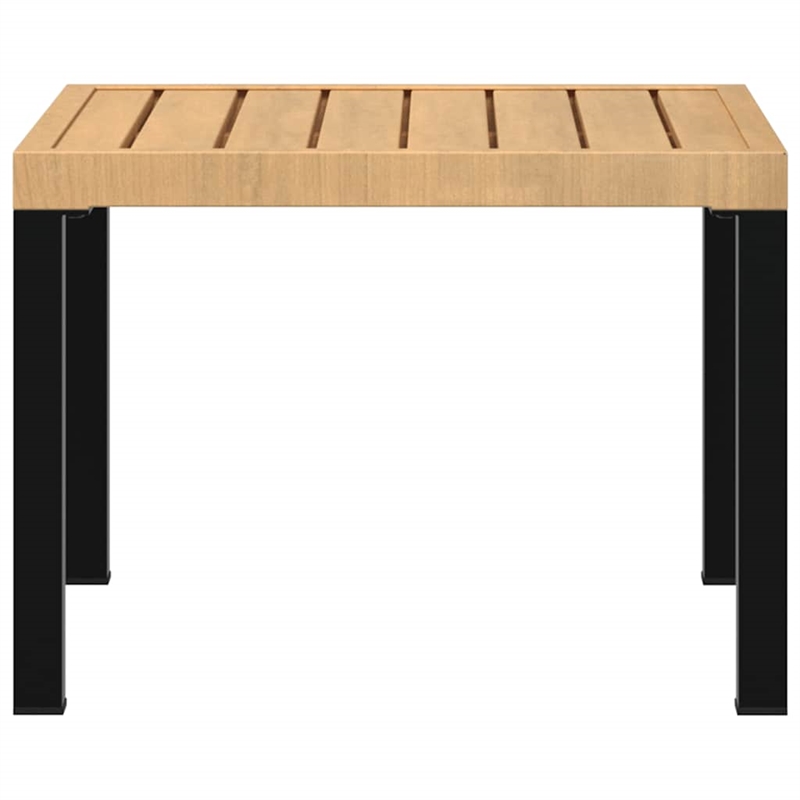 vidaXL Powder Coated Steel Garden Coffee Table in Black and Brown