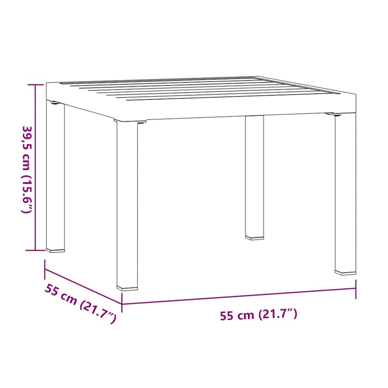 vidaXL Powder Coated Steel Garden Coffee Table in Black and Brown