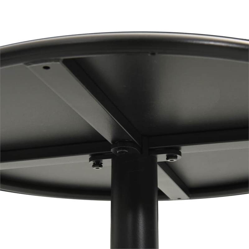 vidaXL Powder Coated Steel Garden Dining Table in Black