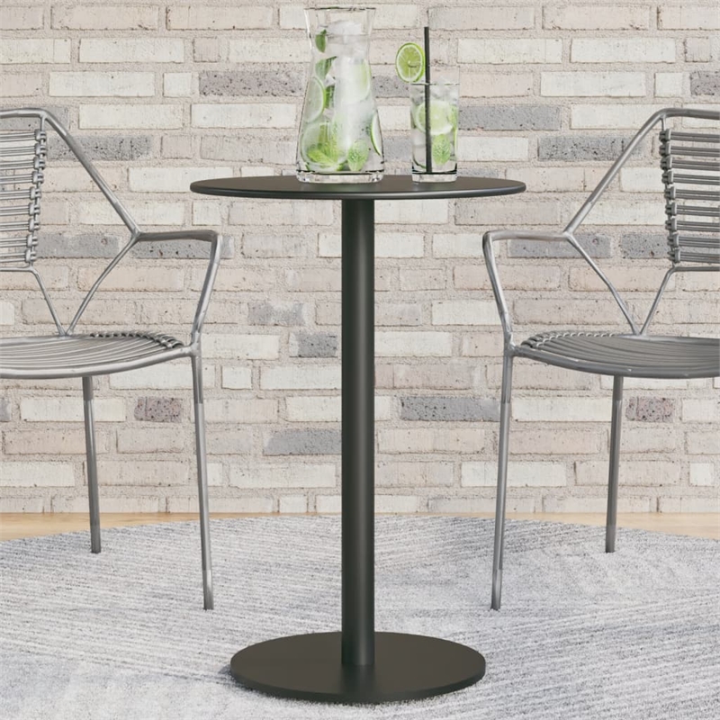 vidaXL Powder Coated Steel Garden Dining Table in Black