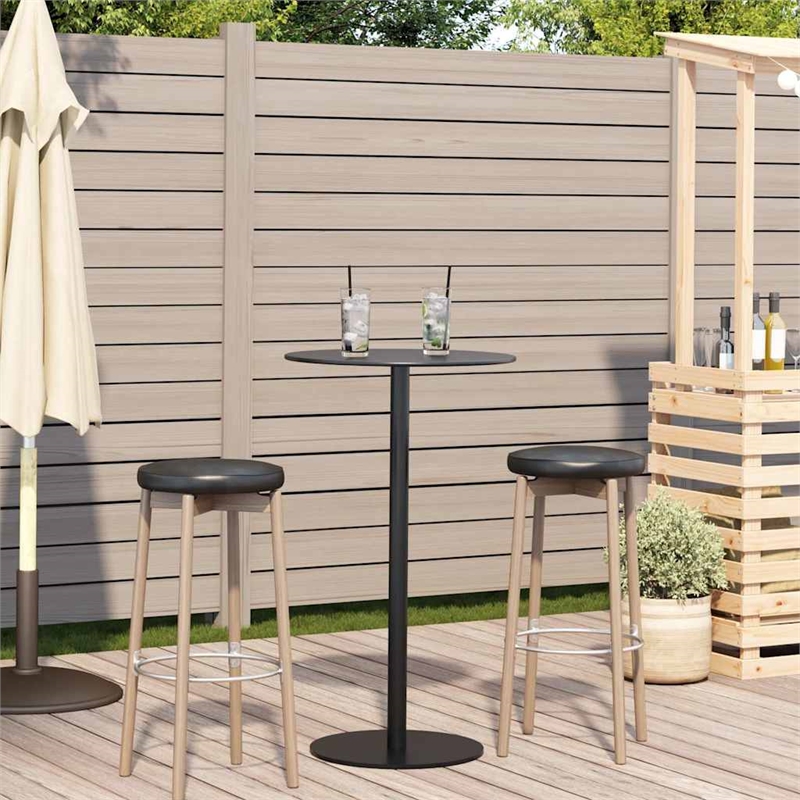 vidaXL Powder Coated Steel Garden Dining Table in Black