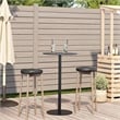 vidaXL Powder Coated Steel Garden Dining Table in Black