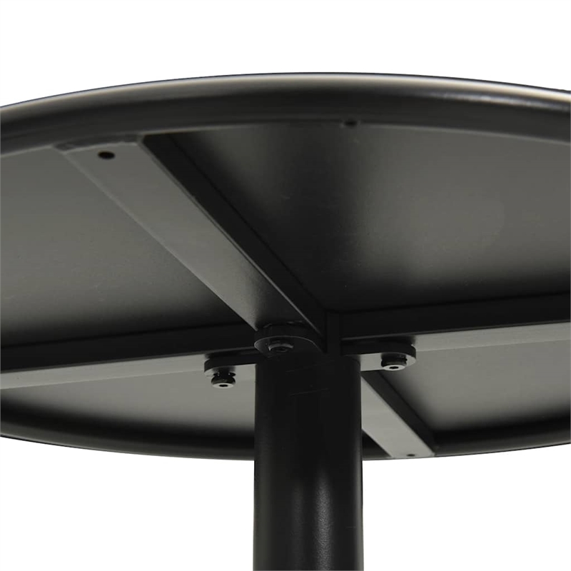 vidaXL Powder Coated Steel Garden Dining Table in Black