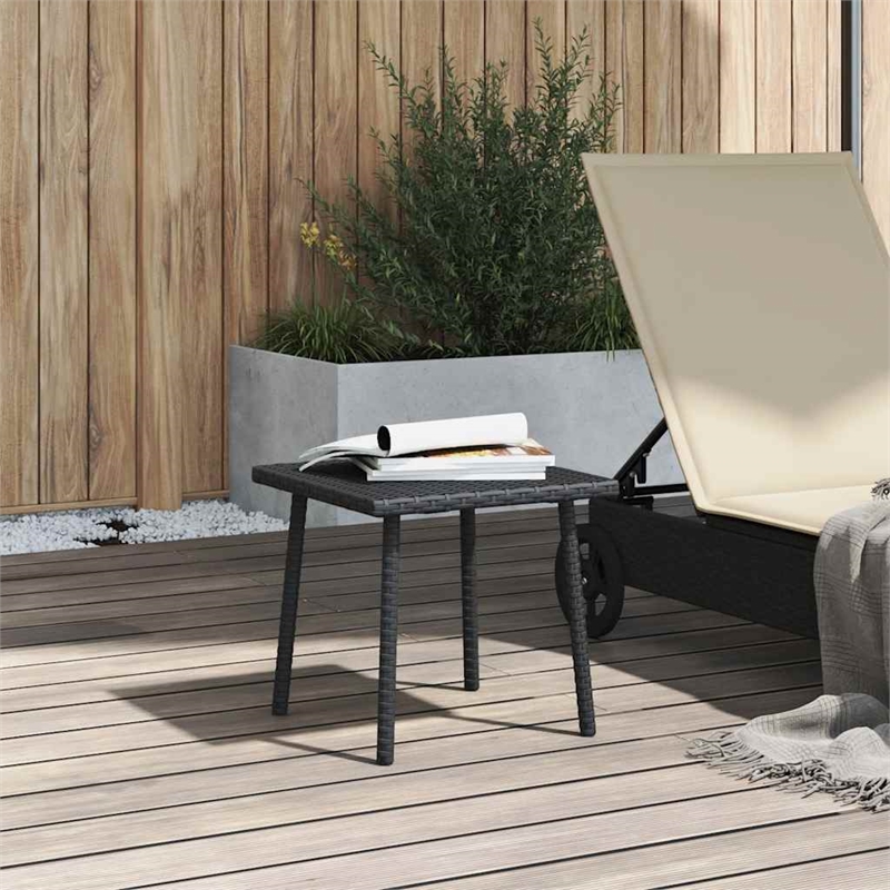 vidaXL Powder Coated Steel Small Garden Coffee Table in Black