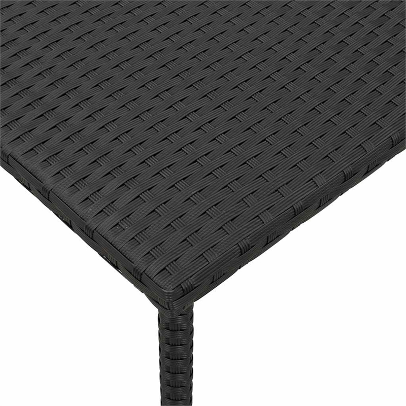 vidaXL Powder Coated Steel Small Garden Coffee Table in Black