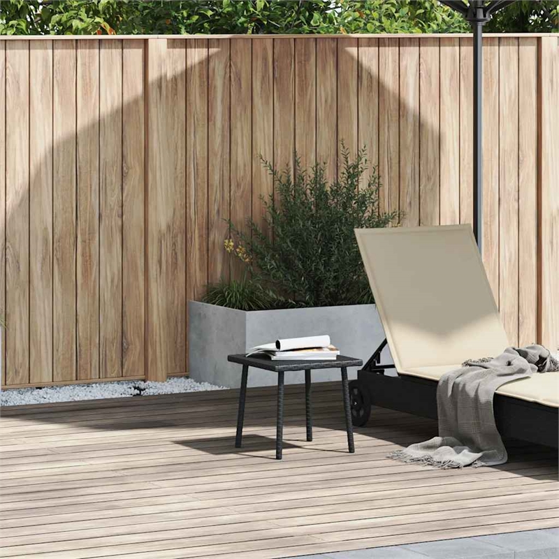 vidaXL Powder Coated Steel Small Garden Coffee Table in Black