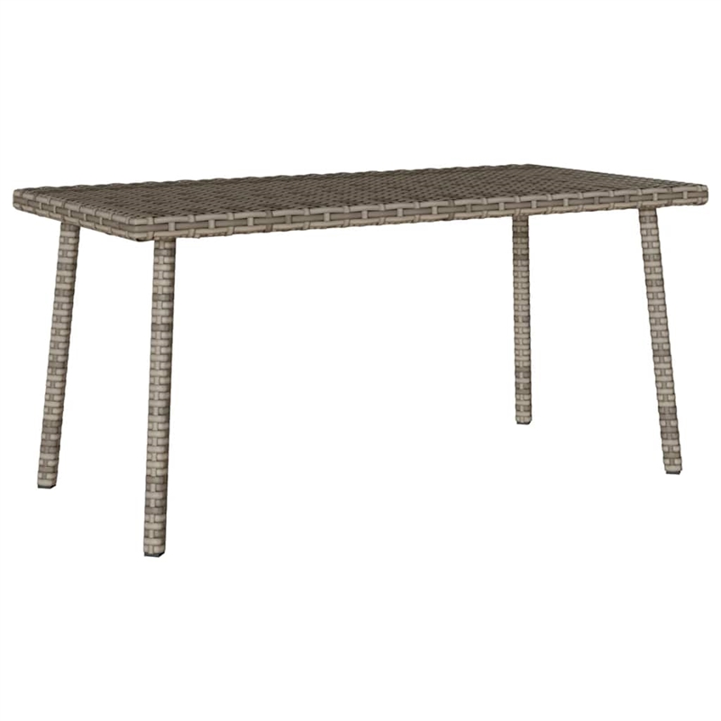 vidaXL PE Rattan with Powder Coated Steel Garden Coffee Table in Gray