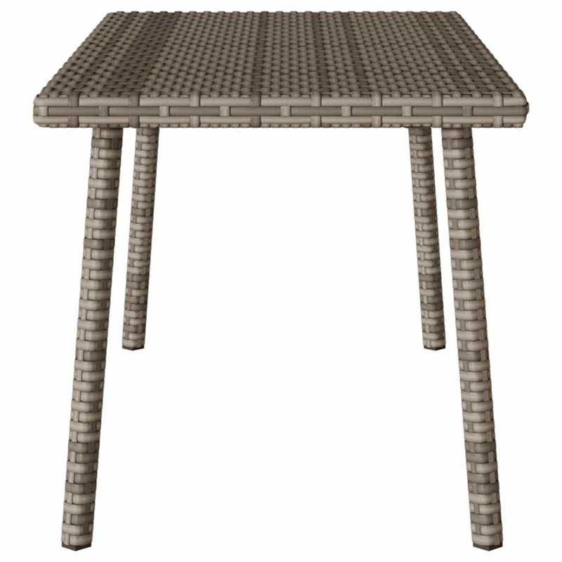 vidaXL PE Rattan with Powder Coated Steel Garden Coffee Table in Gray