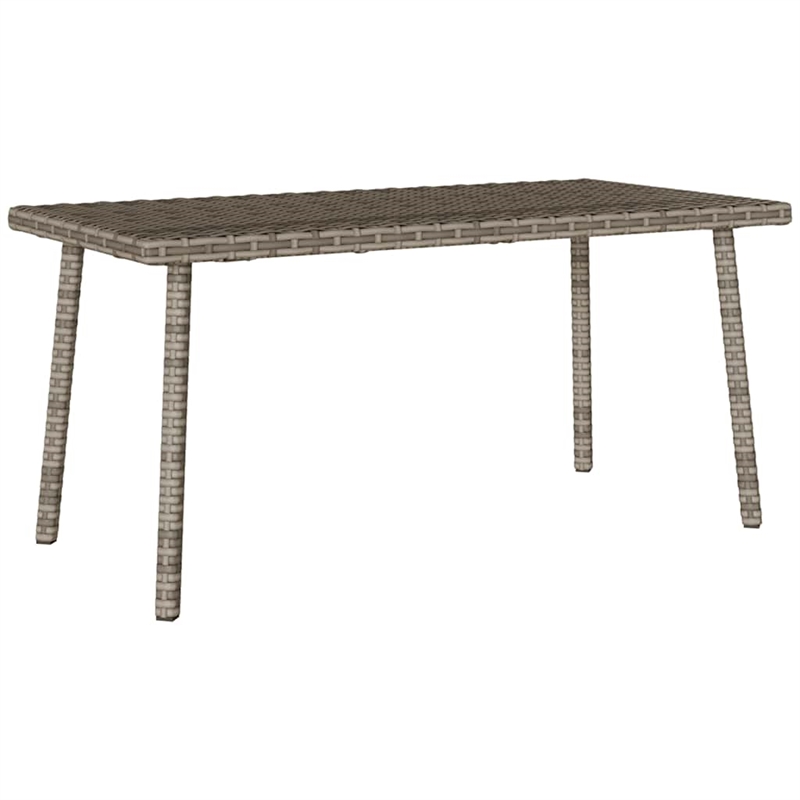vidaXL PE Rattan with Powder Coated Steel Garden Coffee Table in Gray