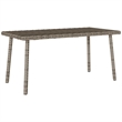 vidaXL PE Rattan with Powder Coated Steel Garden Coffee Table in Gray