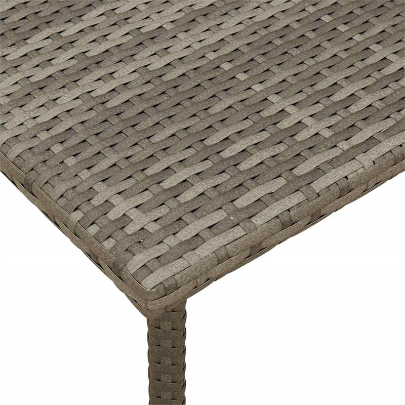 vidaXL PE Rattan with Powder Coated Steel Garden Coffee Table in Gray