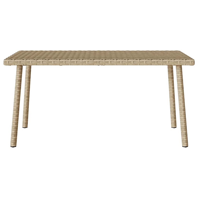vidaXL PE Rattan with Powder Coated Steel Garden Coffee Table in Beige