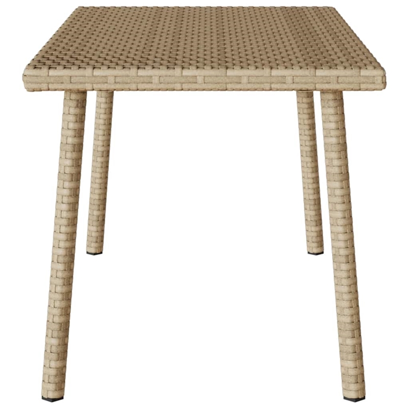 vidaXL PE Rattan with Powder Coated Steel Garden Coffee Table in Beige