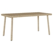 vidaXL PE Rattan with Powder Coated Steel Garden Coffee Table in Beige