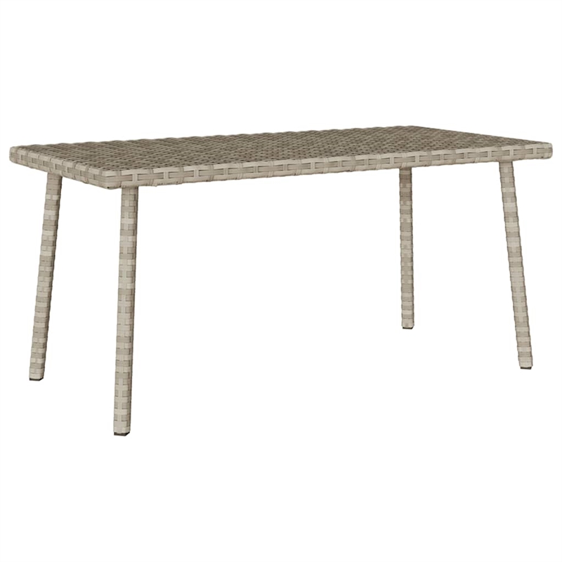 vidaXL PE Rattan with Powder Coated Steel Garden Coffee Table in Light Gray