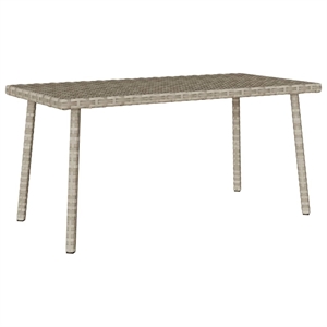 vidaXL PE Rattan with Powder Coated Steel Garden Coffee Table in Light Gray