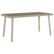 vidaXL PE Rattan with Powder Coated Steel Garden Coffee Table in Light Gray