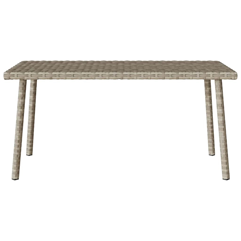vidaXL PE Rattan with Powder Coated Steel Garden Coffee Table in Light Gray