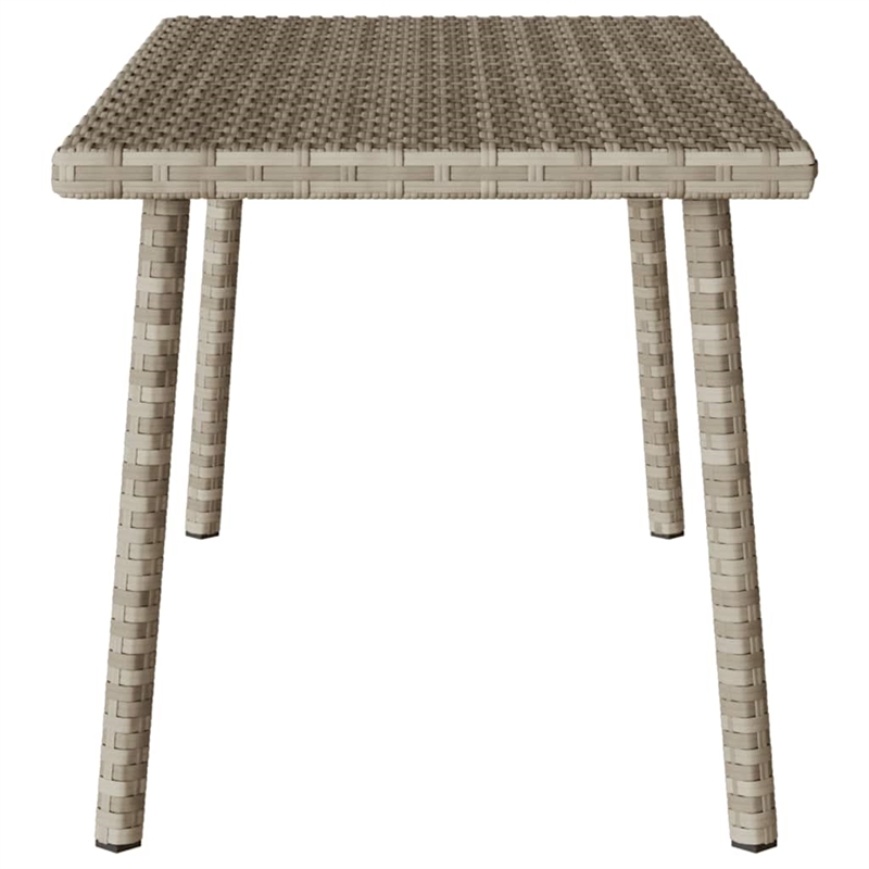 vidaXL PE Rattan with Powder Coated Steel Garden Coffee Table in Light Gray