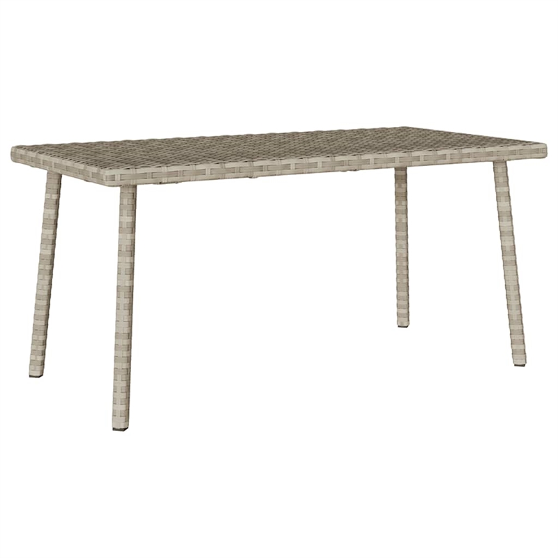 vidaXL PE Rattan with Powder Coated Steel Garden Coffee Table in Light Gray